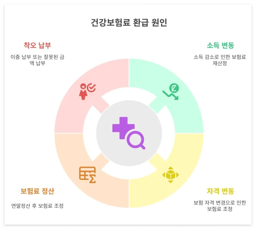 건강보험료 환급 원인 인포그래픽