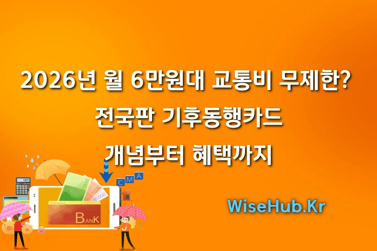 2026년 월 6만원대 교통비 무제한? 전국판 기후동행카드(대중교통 정액패스), 개념부터 혜택까지