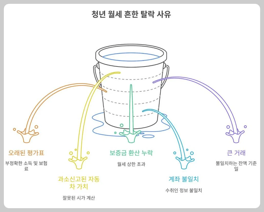 2025 청년월세 소득 기준 & 재산 기준 완벽 정리 : 흔한 탈락사유 인포그래픽