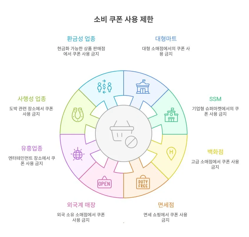 민생회복 소비쿠폰 2차 사용 제한 인포그래픽