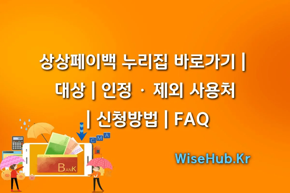 상상페이백 누리집 바로가기｜대상｜인정 · 제외 사용처｜신청방법｜FAQ
