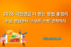2026 국민연금 더 받는 방법 총정리: 추납, 반납부터 '스위트 스팟' 전략까지