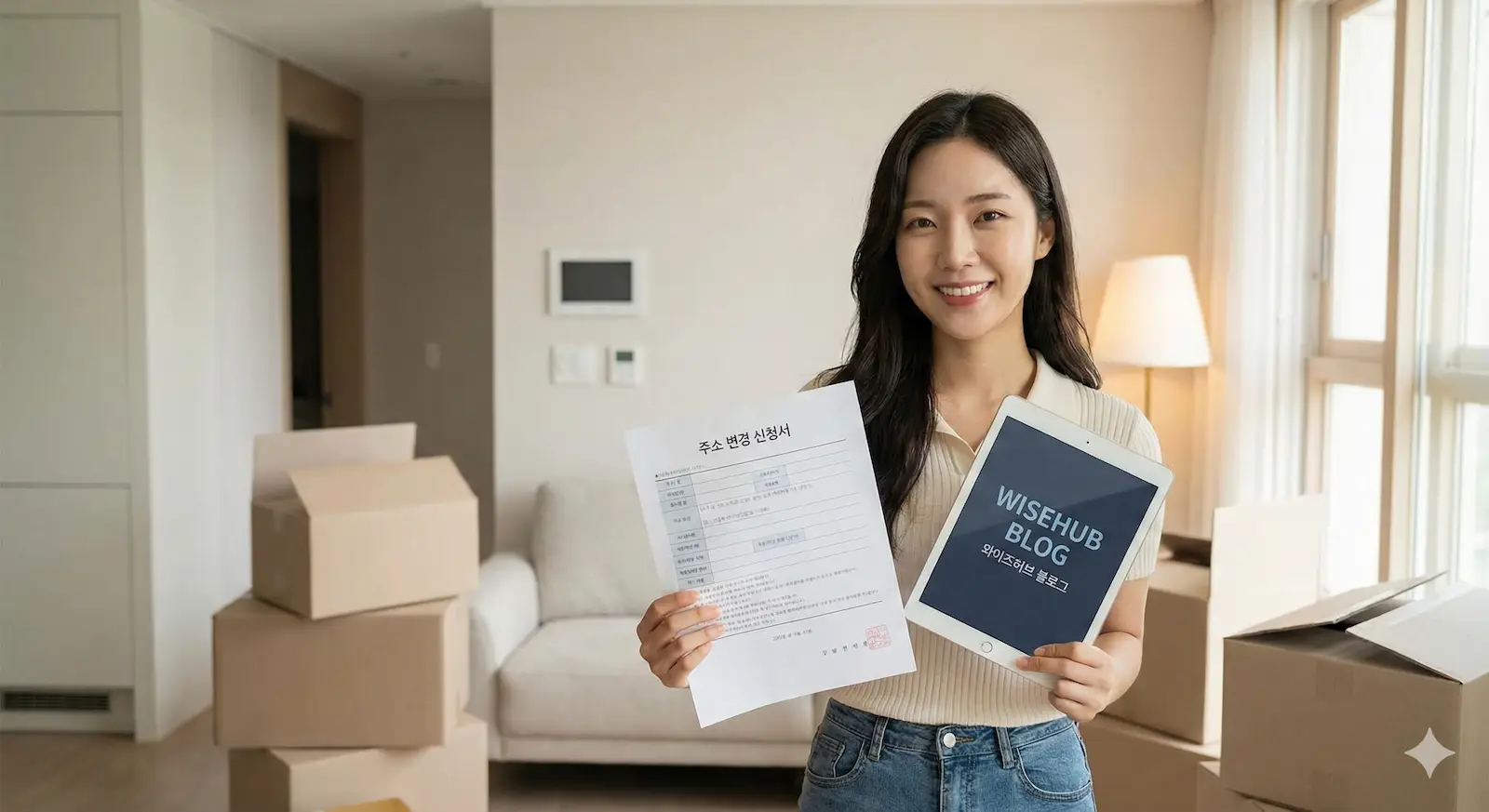 청년월세지원 이사시 와이즈허브 블로그의 정보와 함께 해결함을 강조하는 이미지