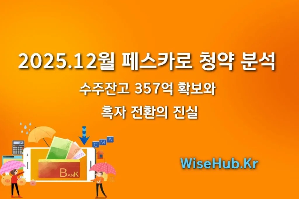 2025.12 페스카로 청약 분석: 수주잔고 357억 확보와 흑자 전환의 진실