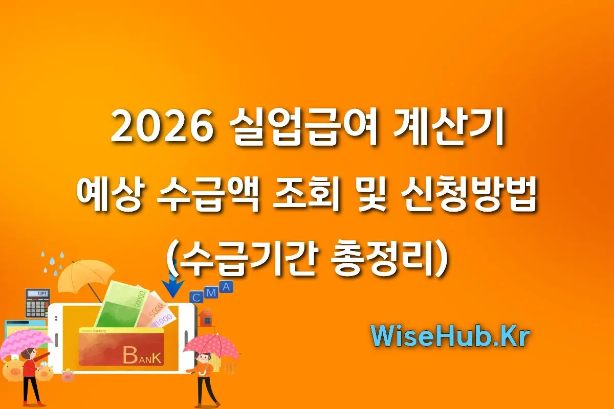 2026 실업급여 계산기 예상 수급액 조회 및 신청방법 (수급기간 총정리)