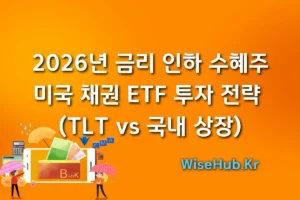 2026년 금리 인하 수혜주 미국 채권 ETF 투자 전략 (TLT vs 국내 상장)