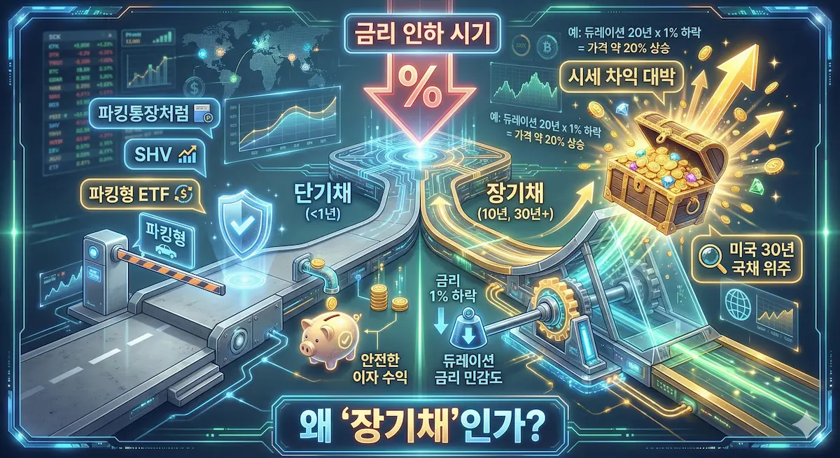 금리인하시기에 장기채가 유리한 이유에 대한 인포그래픽 이미지