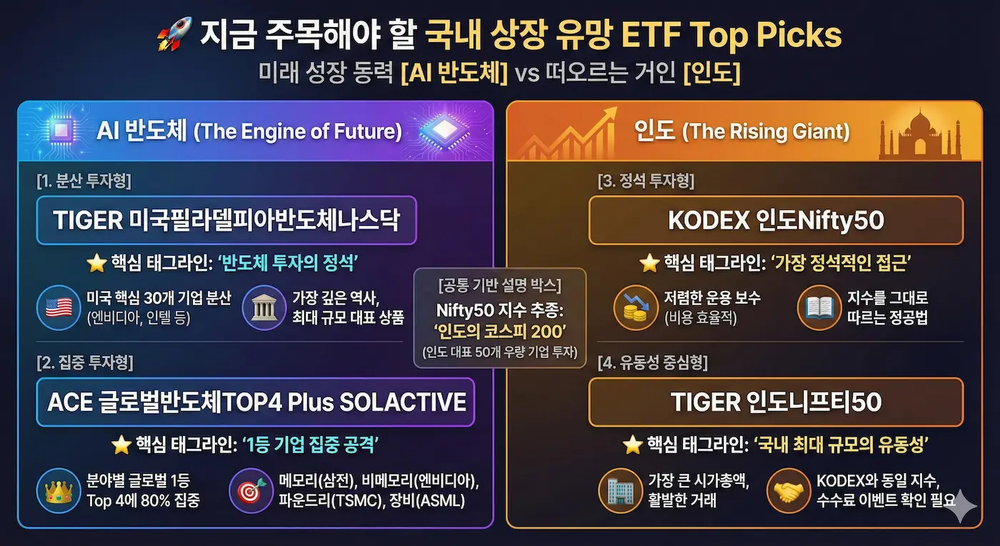 실전! 국내 상장 유망 ETF 추천 리스트 인포그래픽