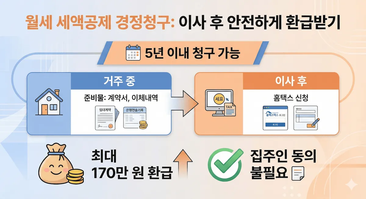 안전한 월세 세액공제 경정청구 인포그래픽