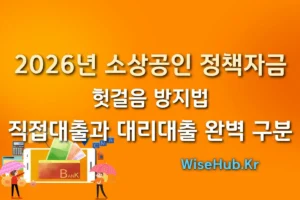2026년 소상공인 정책자금 헛걸음 방지법 직접대출과 대리대출 완벽 구분