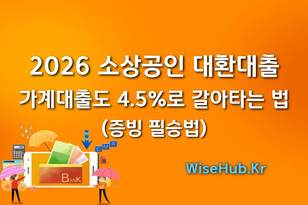 2026 소상공인 대환대출: 가계대출도 4.5%로 갈아타는 법 (증빙 필승법) 썸네일 이미지