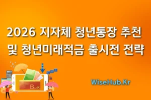 2026년 지자체 청년통장 추천 및 청년미래적금 출시전 전략 썸네일 이미지