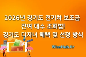 2026년 경기도 전기차 보조금 잔여대수 조회법 썸네일 이미지