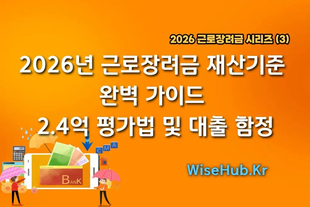 2026년 근로장려금 재산기준 완벽 가이드 (2.4억 평가법 및 대출 함정)