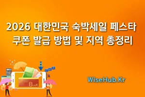 2026 대한민국 숙박세일 페스타 쿠폰 발급 방법 및 지역 총정리