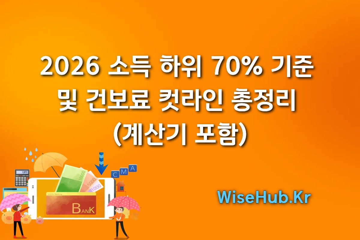 2026 소득 하위 70% 기준 및 건보료 컷라인 총정리 (계산기 포함)