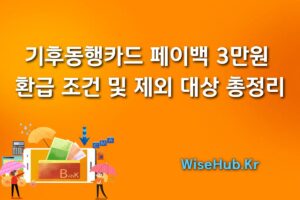기후동행카드 페이백 3만원 환급 조건 및 제외 대상 총정리 썸네일 이미지