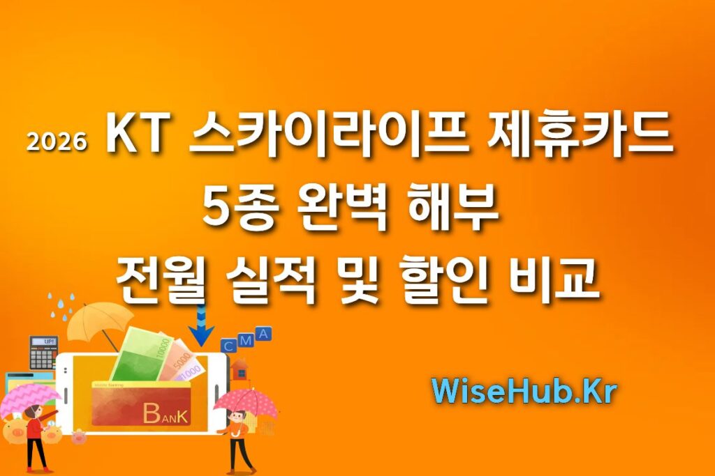 2026 KT 스카이라이프 제휴카드 5종 완벽 해부: 전월 실적 및 할인 비교