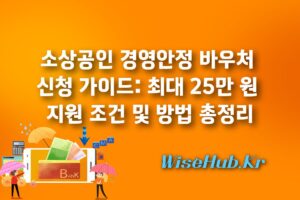 소상공인 경영안정 바우처 신청 가이드: 최대 25만 원 지원 조건 및 방법 총정리