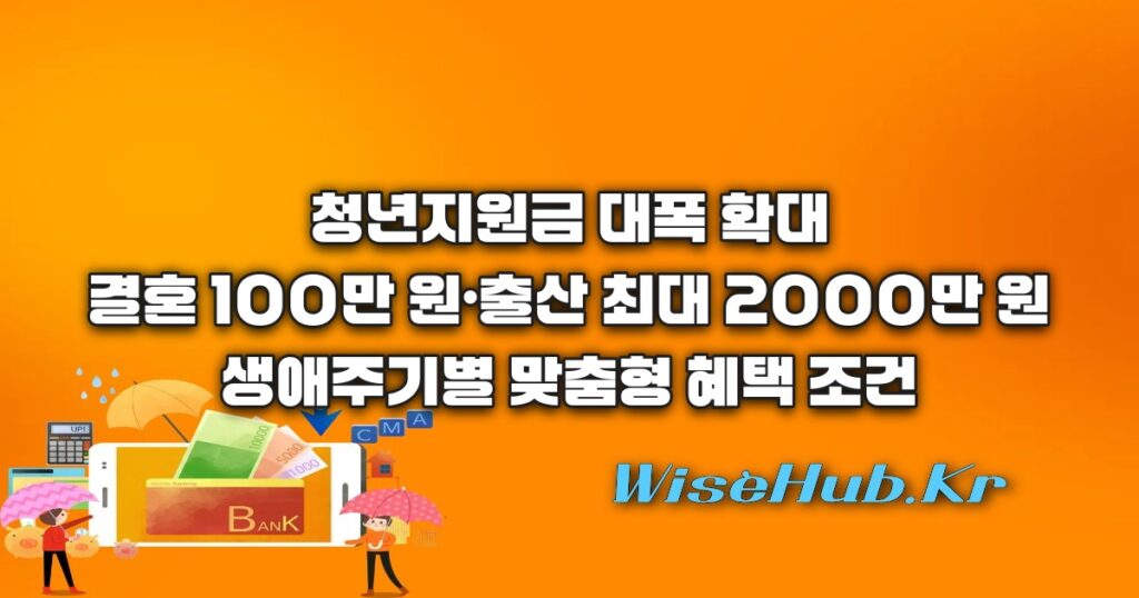 청년지원금 신청 방법 및 2027년 결혼 출산 지원금 총정리