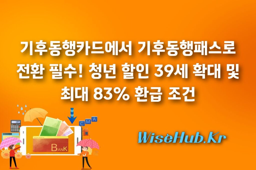 기후동행카드에서 기후동행패스로 전환 필수! 청년 할인 39세 확대 및 최대 83% 환급 조건