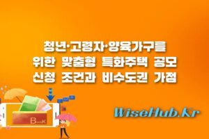 특화주택 공모 - 특화주택 공모 신청 가이드, 청년·고령자·양육가구를 위한 맞춤형 공공임대주택 혜택과 비수도권 가점 총정리