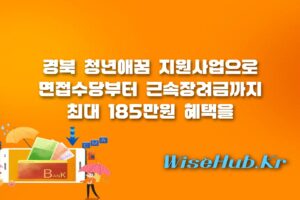 경북 청년애꿈 지원사업 - 경북 청년애꿈 지원사업 면접 수당부터 취업 축하금까지 총정리