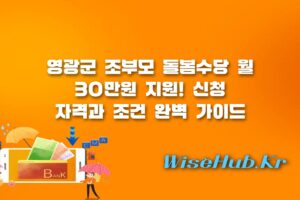 영광군 조부모 돌봄수당 - 영광군 조부모 돌봄수당 월 30만원 지원 신청 방법 및 자격 조건 총정리