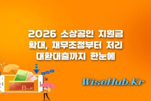 2026 소상공인 지원금 - 2026 소상공인 지원금 정리: 채무조정부터 저리 정책자금까지 내 사업 맞춤 혜택 총정리