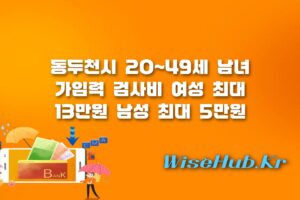 동두천시 임신 사전건강관리 - 동두천시 임신 사전건강관리 지원사업: 20~49세 남녀 가임력 검사비 최대 13만원 지원 혜택