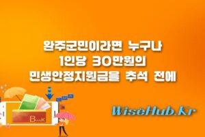 완주군 민생안정지원금 - 완주군 민생안정지원금 신청 방법 및 대상, 1인당 30만원 총정리