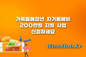 가족돌봄청년 자기돌봄비 - 가족돌봄청년 자기돌봄비 200만원 지원 신청 방법 및 자격 조건