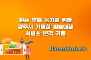 양주시 영농대행 서비스 - 양주시 영농대행 서비스 신청 방법 및 가을철 벼 콩 수확기 지원 혜택 총정리