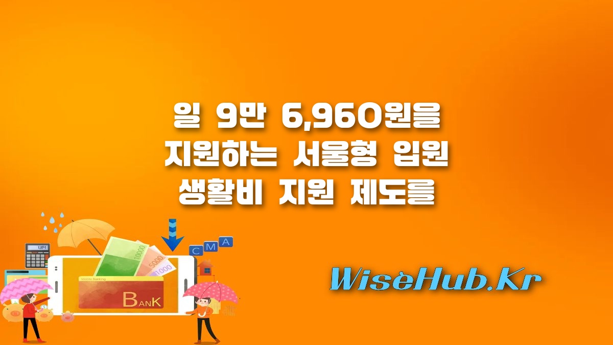 서울형 입원 생활비 - 서울형 입원 생활비 지원 자격 기준 금액 신청 방법 총정리