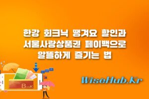 한강 회크닉 - 한강 회크닉 땡겨요 앱 할인 및 서울사랑상품권 페이백 알뜰 이용법