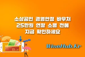 소상공인 경영안정 바우처 - 소상공인 경영안정 바우처 25만원 신청 대상 및 사용처 확인하기